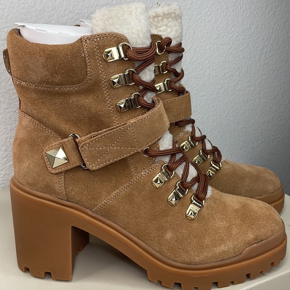 Marc Fisher Nature Faux Fur Trimmed Boot NIB Size 9 Medium Brown - Picture 2 of 10